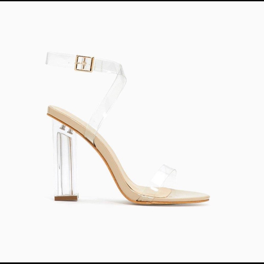 NASTY GAL CLEAR BLOCK HEEL